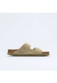 Birkenstock - Klapki męskie BIRKENSTOCK ARIZONA SFB LEVE FADED KHAKI. Kolor: zielony