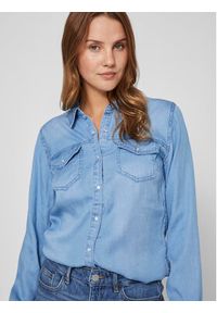 Vila Koszula jeansowa Bista 14033008 Niebieski Regular Fit. Kolor: niebieski. Materiał: bawełna #7
