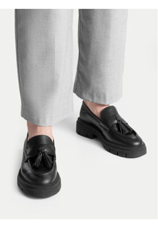 Gino Rossi Loafersy GRACE-I24-26375NB Czarny. Kolor: czarny. Materiał: skóra