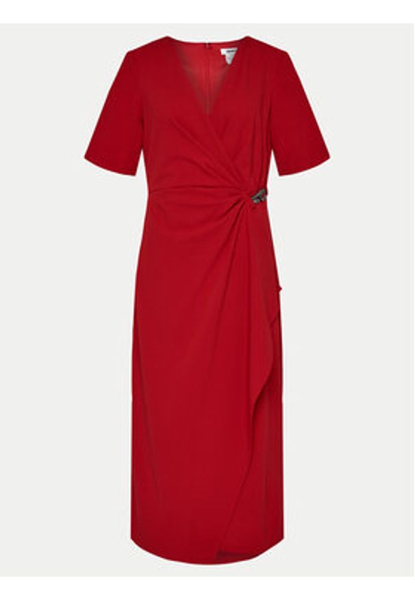 DKNY Sukienka koktajlowa DD4H1B66 Czerwony Slim Fit. Kolor: czerwony. Materiał: syntetyk. Styl: wizytowy