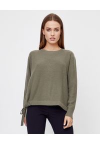 HEMISPHERE - Kaszmirowy sweter z wiązaniem. Kolor: zielony. Materiał: kaszmir. Długość rękawa: długi rękaw. Długość: długie. Sezon: zima, jesień. Styl: klasyczny