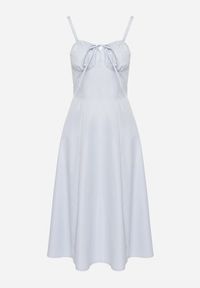 Born2be - Niebieska Rozkloszowana Gorsetowa Sukienka Vices Ozdobiona Wiązaniem Ralethea. Typ kołnierza: dekolt gorset. Kolor: niebieski. Długość rękawa: na ramiączkach. Wzór: aplikacja. Typ sukienki: gorsetowe. Styl: elegancki #7