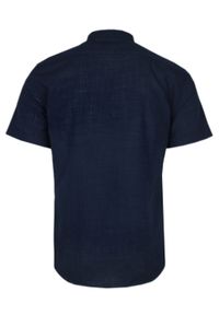 Espada - Koszula Bawełniana - ESPADA - Granatowa - Slim. Kolor: niebieski. Materiał: bawełna. Styl: wakacyjny