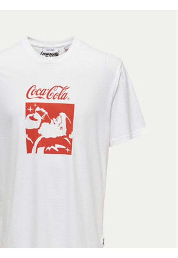 Only & Sons T-Shirt 22030844 Biały Regular Fit. Kolor: biały. Materiał: bawełna