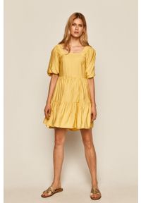medicine - Medicine - Sukienka Summer Garden. Kolor: żółty. Długość rękawa: krótki rękaw. Typ sukienki: rozkloszowane #3