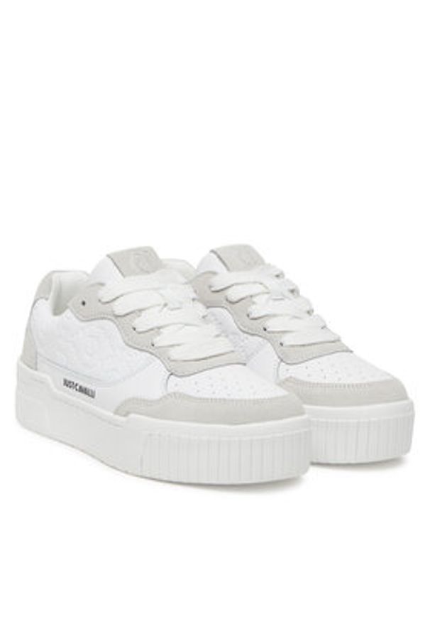 Just Cavalli Sneakersy 78RA3ST3 ZPB00 Biały. Kolor: biały. Materiał: skóra