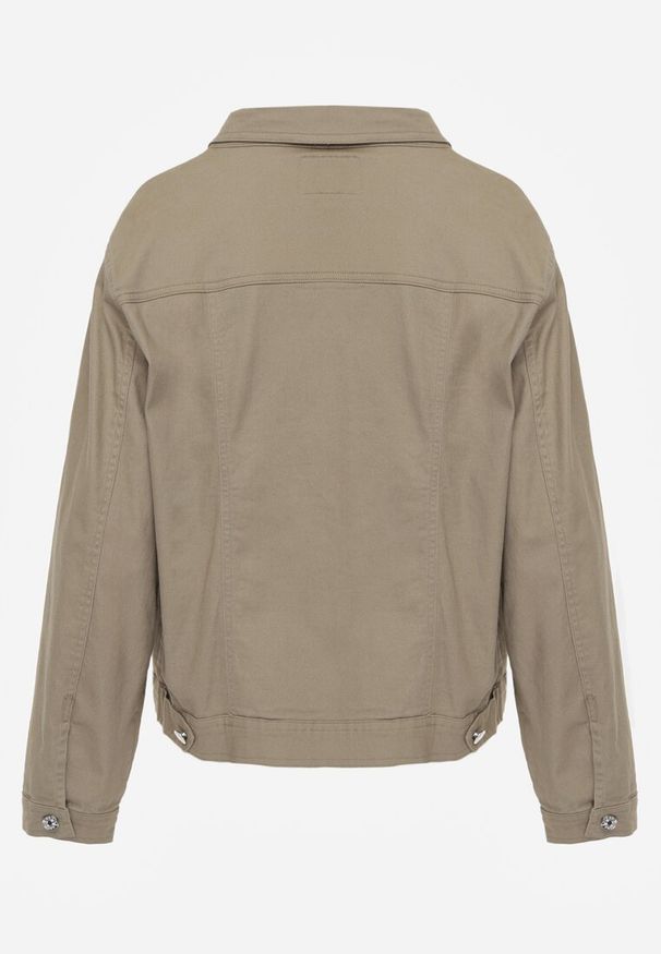 Born2be - Ciemnobeżowa Bawełniana Kurtka Jeansowa Perimea. Kolor: brązowy. Materiał: bawełna, jeans