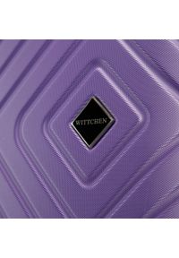 Wittchen - Walizka kabinowa z ABS-u z geometrycznym tłoczeniem fioletowa. Kolor: fioletowy. Materiał: poliester. Wzór: geometria #2