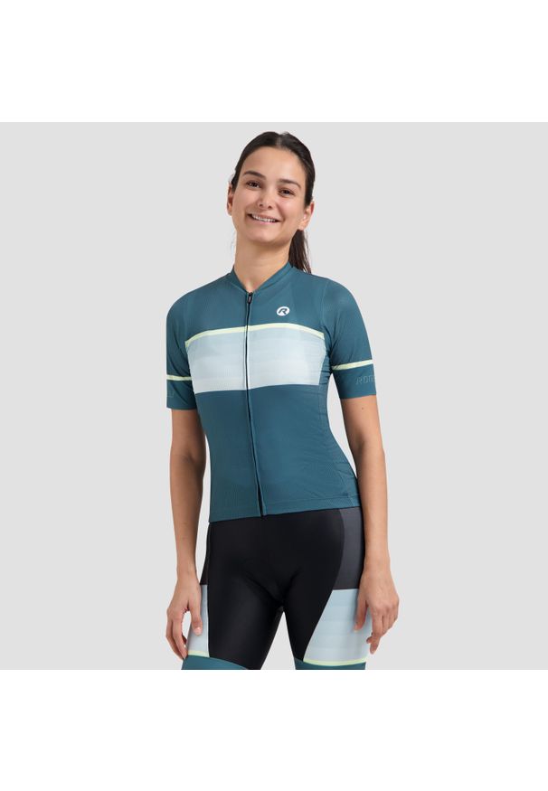 ROGELLI - Koszulka rowerowa damska Rogelli Impress II. Kolor: niebieski, wielokolorowy, żółty. Sport: kolarstwo