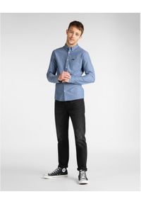 Lee - MĘSKA KOSZULA MATERIAŁOWA LEE SLIM BUTTON DOWN L66XDDLR 112116699. Typ kołnierza: button down. Materiał: materiał #3