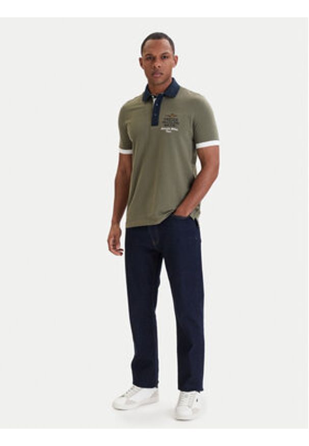 Aeronautica Militare Polo 261PO1908UP00191 Zielony Slim Fit. Typ kołnierza: polo. Kolor: zielony. Materiał: bawełna