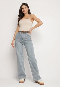 Born2be - Jasnoniebieskie Jeansy o Szerokim Kroju z Wysokim Stanem Audelli. Okazja: na co dzień. Stan: podwyższony. Kolor: niebieski. Styl: casual, elegancki #7