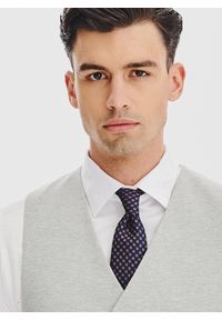 Pako Lorente - PAKO LORENTE - Dwurzędowa kamizelka męska w drobną kratę. Materiał: poliester, elastan, poliamid, dzianina, wiskoza. Styl: młodzieżowy, elegancki #9