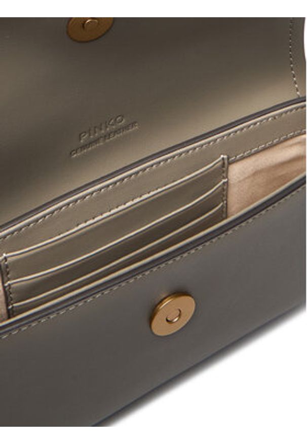 Pinko - PINKO Torebka Saddle Flat AI 25-26 PCPL 105349 A1ZX Szary. Kolor: szary. Materiał: skórzane