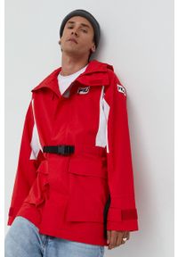 Fila kurtka przeciwdeszczowa męska kolor czerwony przejściowa. Okazja: na co dzień. Kolor: czerwony. Materiał: materiał. Styl: casual #1