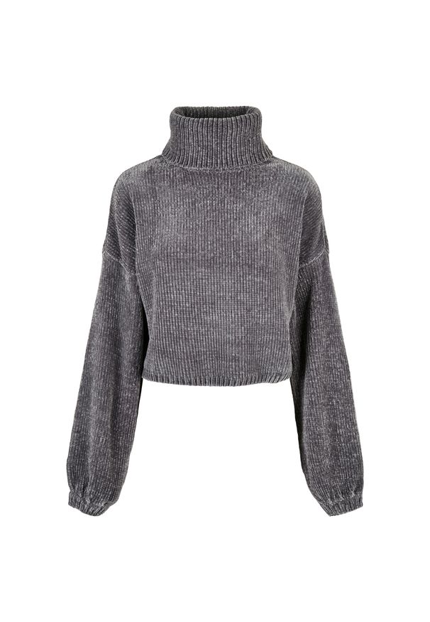 Bluza damska z golfem Urban Classics chenille (GT). Typ kołnierza: golf. Kolor: szary. Sport: golf
