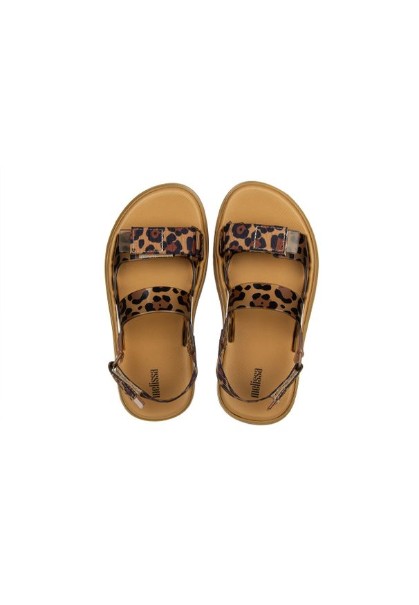 melissa - Sandały Melissa Brave Papete Platform Ad Beige Black 010425, Beżowy, Guma. Okazja: na imprezę, na spacer. Zapięcie: rzepy. Kolor: beżowy. Materiał: tworzywo sztuczne. Wzór: nadruk. Sezon: lato. Obcas: na platformie. Styl: wakacyjny, elegancki