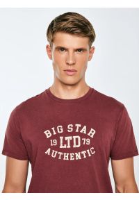 Big-Star - Koszulka męska z nadrukiem bordowa Teller 604. Okazja: na co dzień. Kolor: czerwony. Materiał: tkanina, skóra, dzianina, żakard, materiał, jeans. Wzór: nadruk. Styl: vintage, klasyczny, casual, elegancki #3