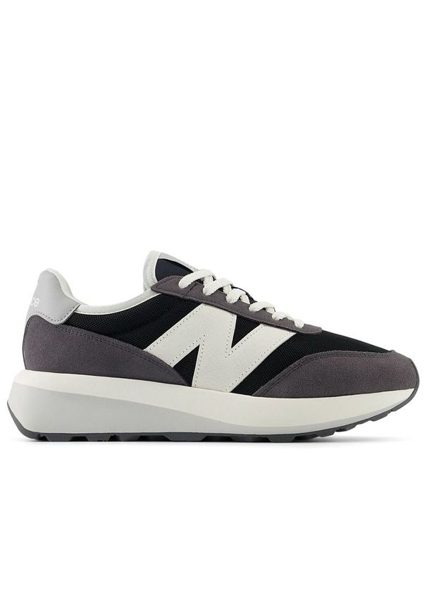 Buty unisex New Balance U370AE - czarne. Zapięcie: sznurówki. Kolor: czarny. Materiał: guma, skóra, zamsz. Szerokość cholewki: normalna. Sezon: lato