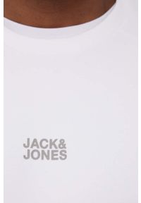 Jack & Jones bluza męska kolor biały gładka. Kolor: biały. Materiał: dzianina, materiał. Wzór: gładki