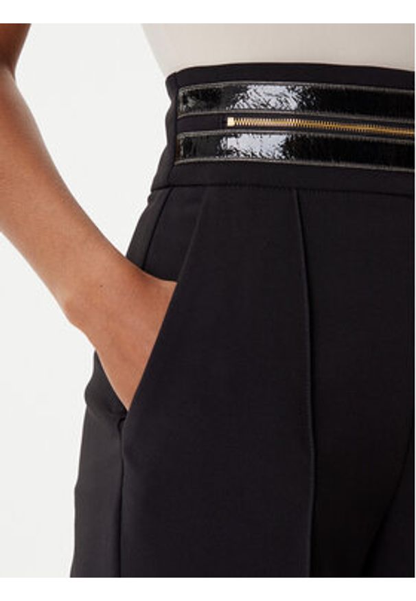 Elisabetta Franchi Spodnie materiałowe PA-113-56E2-V340 Czarny Regular Fit. Kolor: czarny. Materiał: bawełna