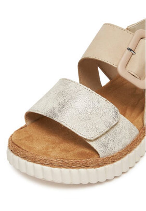 Rieker Sandały 69260-60 Beżowy. Kolor: beżowy. Materiał: syntetyk