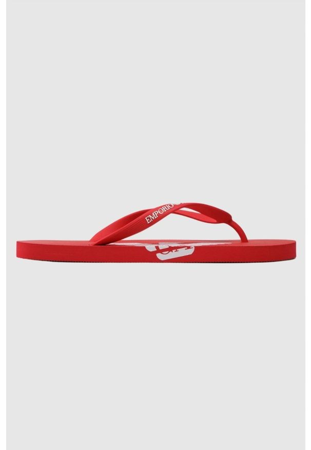 Emporio Armani - EMPORIO ARMANI Czerwone japonki z białym logo, Rozmiar 37. Kolor: czerwony