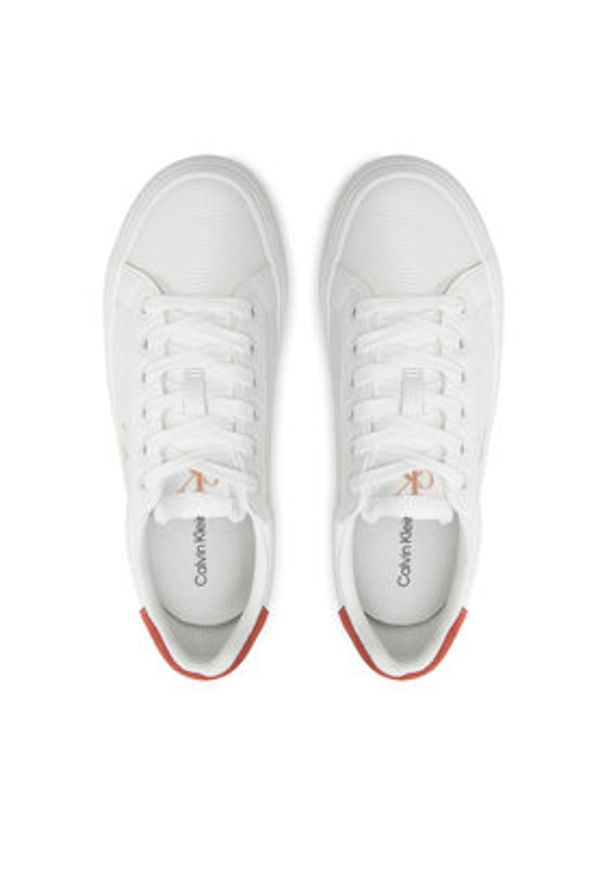 Calvin Klein Jeans Sneakersy Bold Vulc Flatf Low Lth Ml YW0YW01669 Biały. Kolor: biały. Materiał: skóra