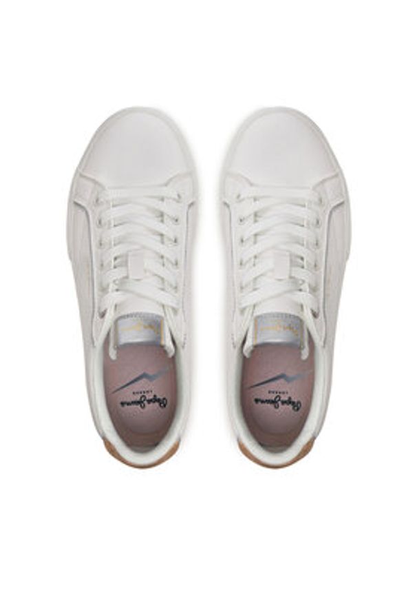 Pepe Jeans Sneakersy PLS31564 Biały. Kolor: biały. Materiał: skóra