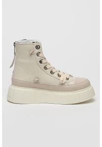 Inuikii - INUIKII LEATHER MATILDA Sneakersy damskie. Okazja: na co dzień. Zapięcie: sznurówki. Kolor: kremowy. Materiał: guma, materiał, zamsz, skóra. Szerokość cholewki: normalna