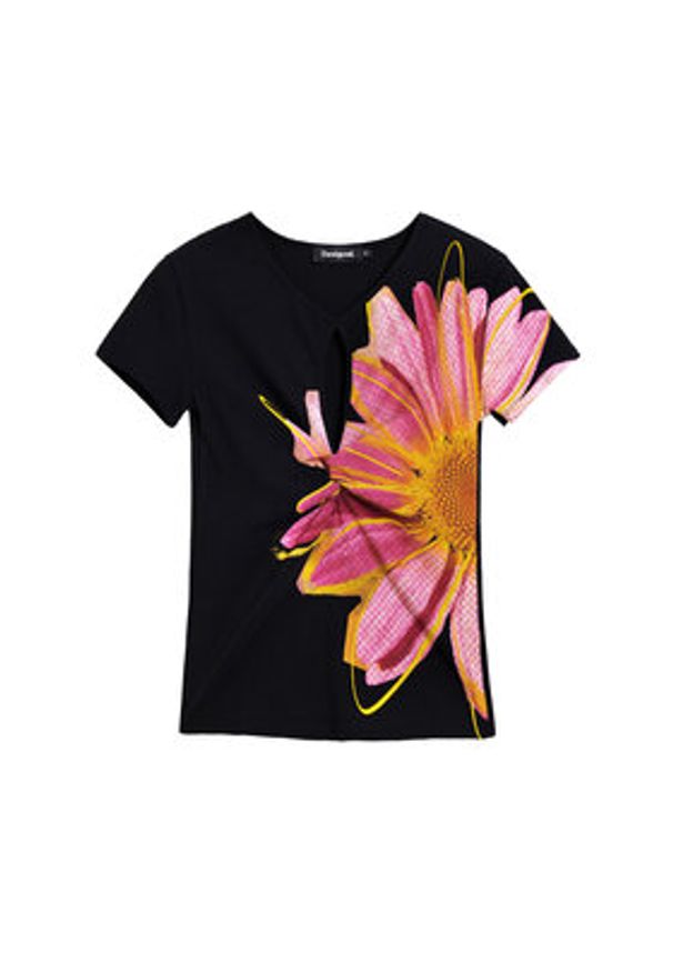 Desigual T-Shirt Dublin 26SWTK05 Czarny Regular Fit. Kolor: czarny. Materiał: bawełna