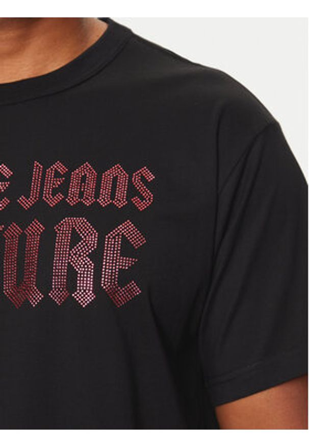 Versace Jeans Couture T-Shirt 77GAHL00 Czarny Regular Fit. Kolor: czarny. Materiał: bawełna