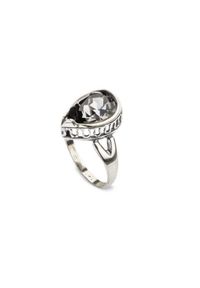 Polcarat Design - Srebrny pierścionek z kryształami Swarovskiego PK 1595. Materiał: srebrne. Kolor: srebrny. Wzór: aplikacja. Kamień szlachetny: kryształ #1