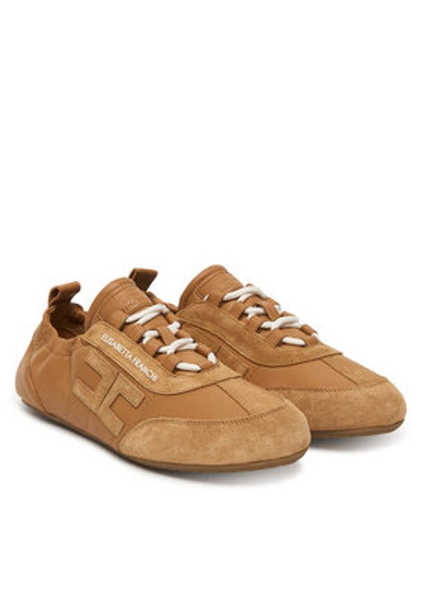 Elisabetta Franchi Sneakersy SA39G61E2 Brązowy. Kolor: brązowy. Materiał: skóra