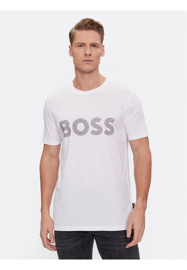 BOSS - Boss T-Shirt 50495719 Biały Regular Fit. Kolor: biały. Materiał: bawełna