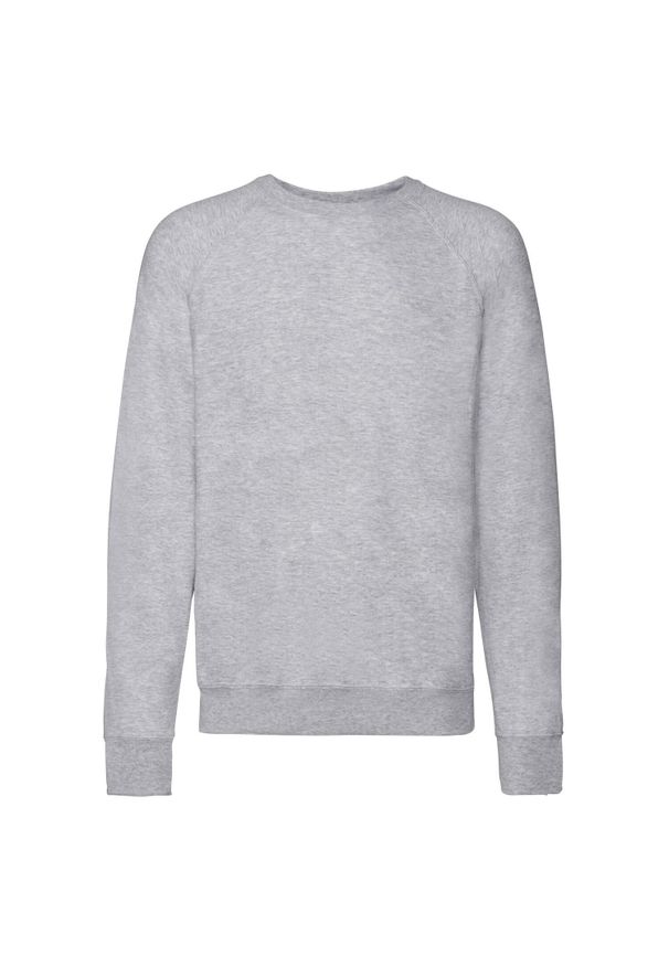 FRUIT OF THE LOOM - Lekka Raglanowa Bluza Unisex Dla Dorosłych. Kolor: szary. Długość rękawa: raglanowy rękaw