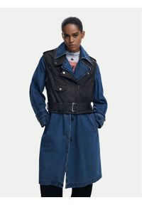 Desigual Płaszcz przejściowy Denimbike 25WWEW52 Niebieski Regular Fit. Kolor: niebieski. Materiał: bawełna