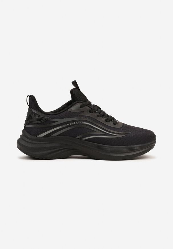 Born2be - Czarne Buty Sportowe Sneakersy na Piankowej Podeszwie Linasela. Okazja: na co dzień. Kolor: czarny. Materiał: jeans. Szerokość cholewki: normalna