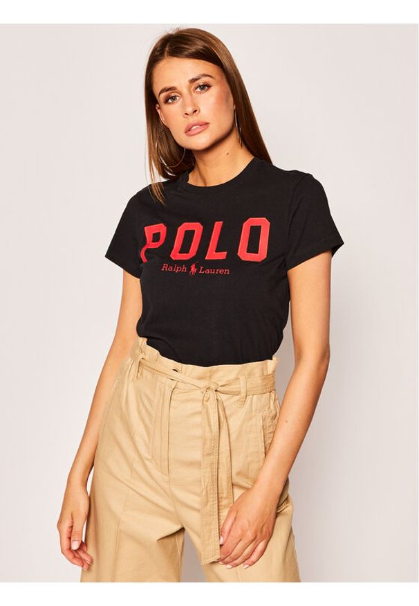 Polo Ralph Lauren T-Shirt 211780287 Czarny Regular Fit. Typ kołnierza: polo. Kolor: czarny. Materiał: bawełna