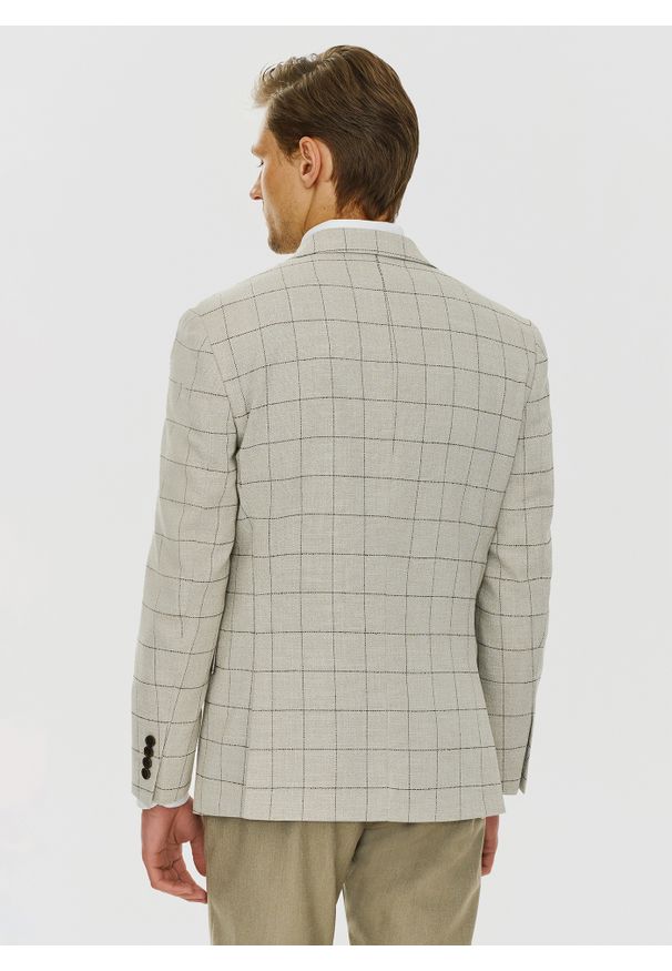 Pako Lorente - PAKO LORENTE – Casualowa marynarka męska w kratę. Okazja: na co dzień. Materiał: jeans. Wzór: kratka. Styl: casual