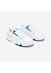 Decathlon - Buty sportowe damskie CJ80. Kolor: zielony, biały, wielokolorowy. Materiał: guma, skóra, kauczuk. Szerokość cholewki: normalna. Sport: turystyka piesza