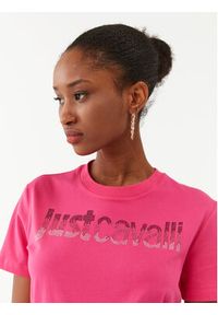 Just Cavalli T-Shirt 75PAHE00 Różowy Regular Fit. Kolor: różowy. Materiał: bawełna #3