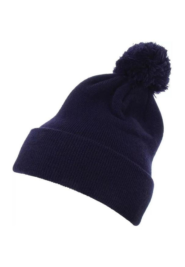 FLEXFIT - Czapka Pompon Dzianinowa Z Mankietami Classics. Kolor: niebieski. Materiał: dzianina