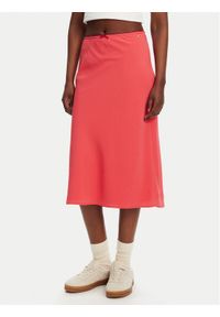 Tommy Jeans Spódnica midi Tjw Midi Aop Skirt DW0DW20272 Koralowy Regular Fit. Kolor: pomarańczowy. Materiał: syntetyk #1