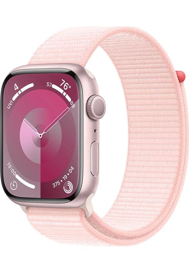 APPLE - Smartwatch Apple Watch 9 45mm GPS Pink Alu Sport Loop Różowy (MR9J3QP/A). Rodzaj zegarka: smartwatch. Kolor: różowy. Styl: sportowy