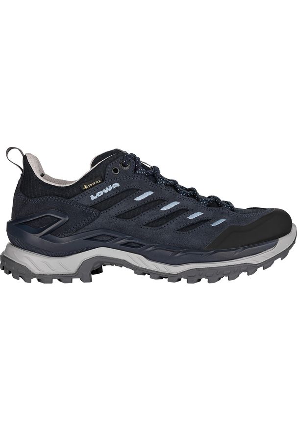 Buty trekkingowe damskie Lowa Innovo Low Gtx. Kolor: niebieski. Materiał: zamsz, tkanina. Szerokość cholewki: normalna