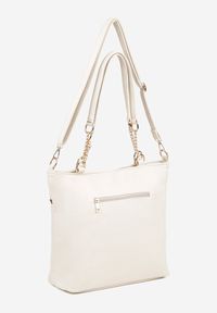 Renee - Biała Torebka Typu Shopper z Ozdobnymi Rączkami i Paskiem na Ramię Idaloriela. Kolor: biały. Styl: elegancki, casual. Rodzaj torebki: na ramię