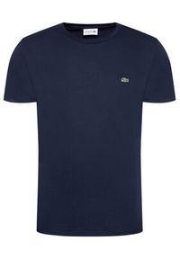 Lacoste T-Shirt TH6709 Granatowy Regular Fit. Kolor: niebieski. Materiał: bawełna #4
