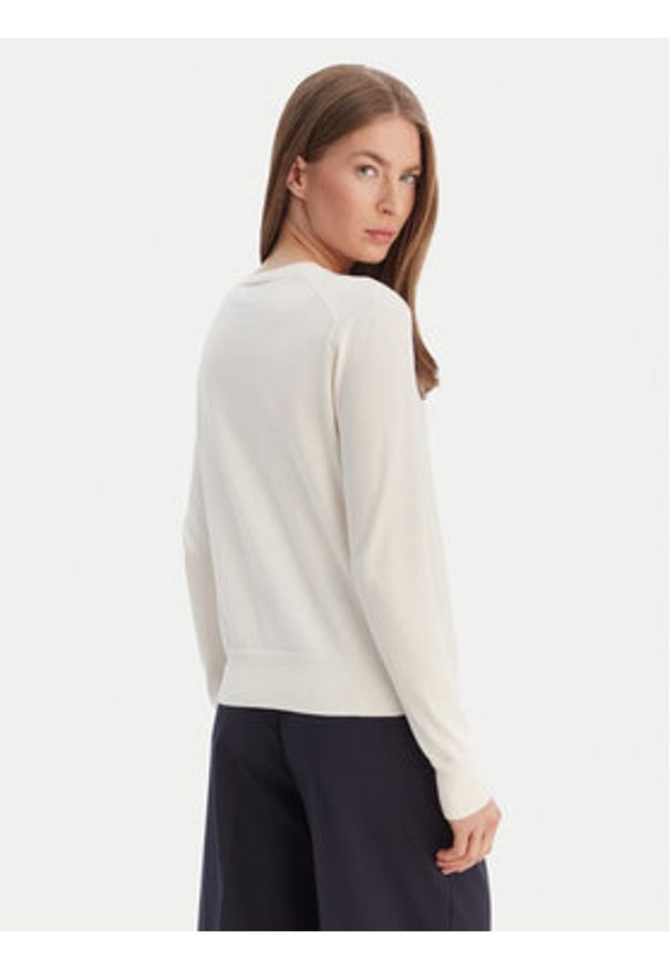 Polo Ralph Lauren Kardigan 211971871003 Écru Slim Fit. Typ kołnierza: polo. Kolor: kremowy. Materiał: bawełna