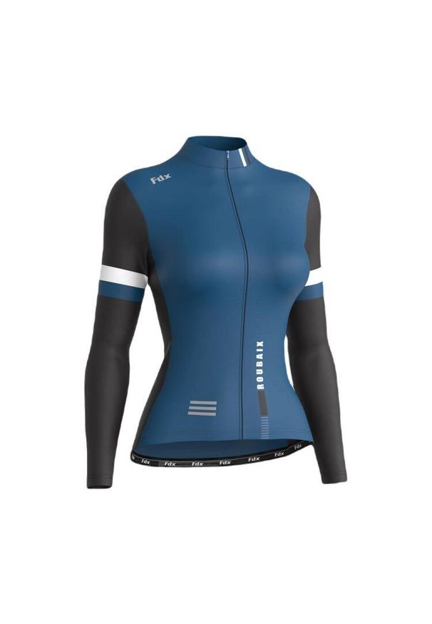 Bluza rowerowa Damska FDX Women`s Limited Roubaix Thermal Jersey. Kolor: niebieski, wielokolorowy, czarny. Materiał: jersey